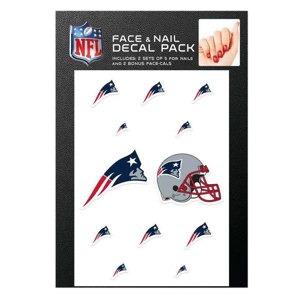 New England Patriots Nail Cals With Waterless Face Decals