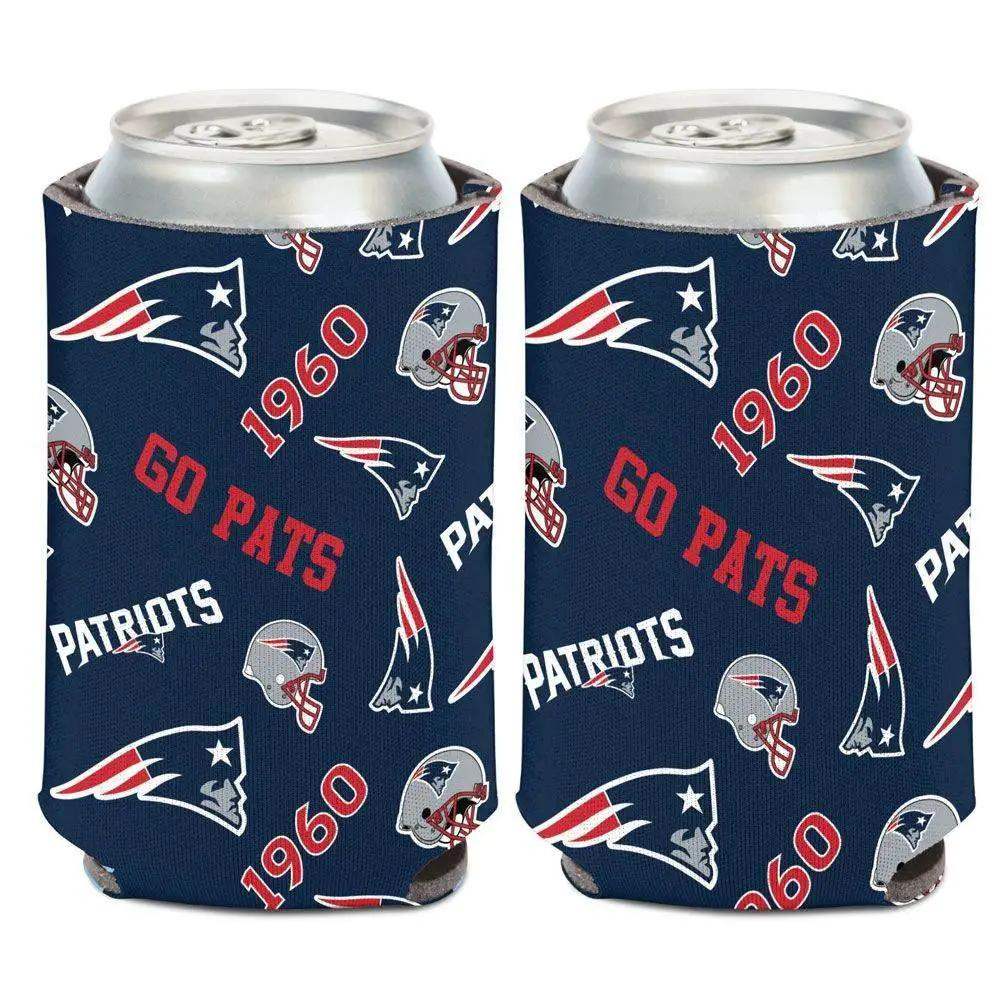 New England Patriots Scatterprint Can Cooler 12 Oz Foam