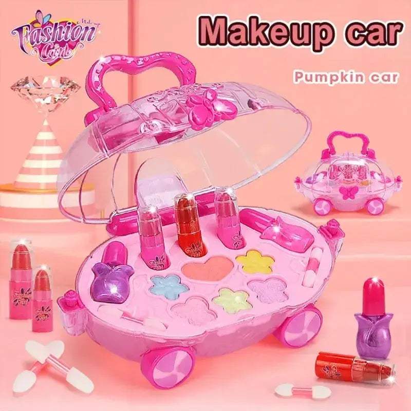 Girls Princess Cosmetic Box Trolley Case For Pretend Play