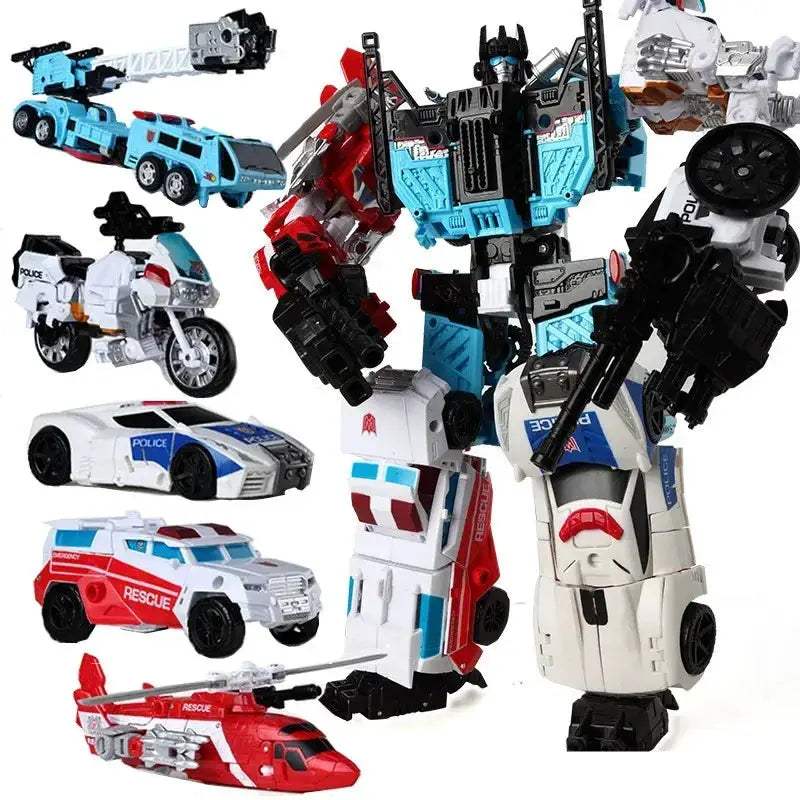 Transforming Five In One Robot Car Action Figure Durable