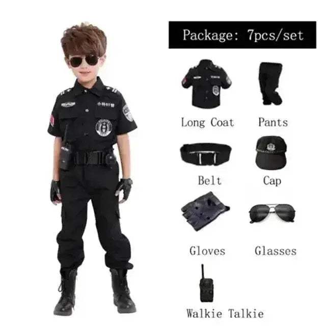 New Kids Police Costume Set With Hat For Halloween - Image 6