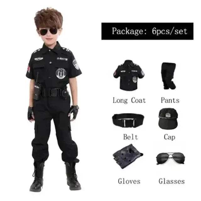 New Kids Police Costume Set With Hat For Halloween - Image 7