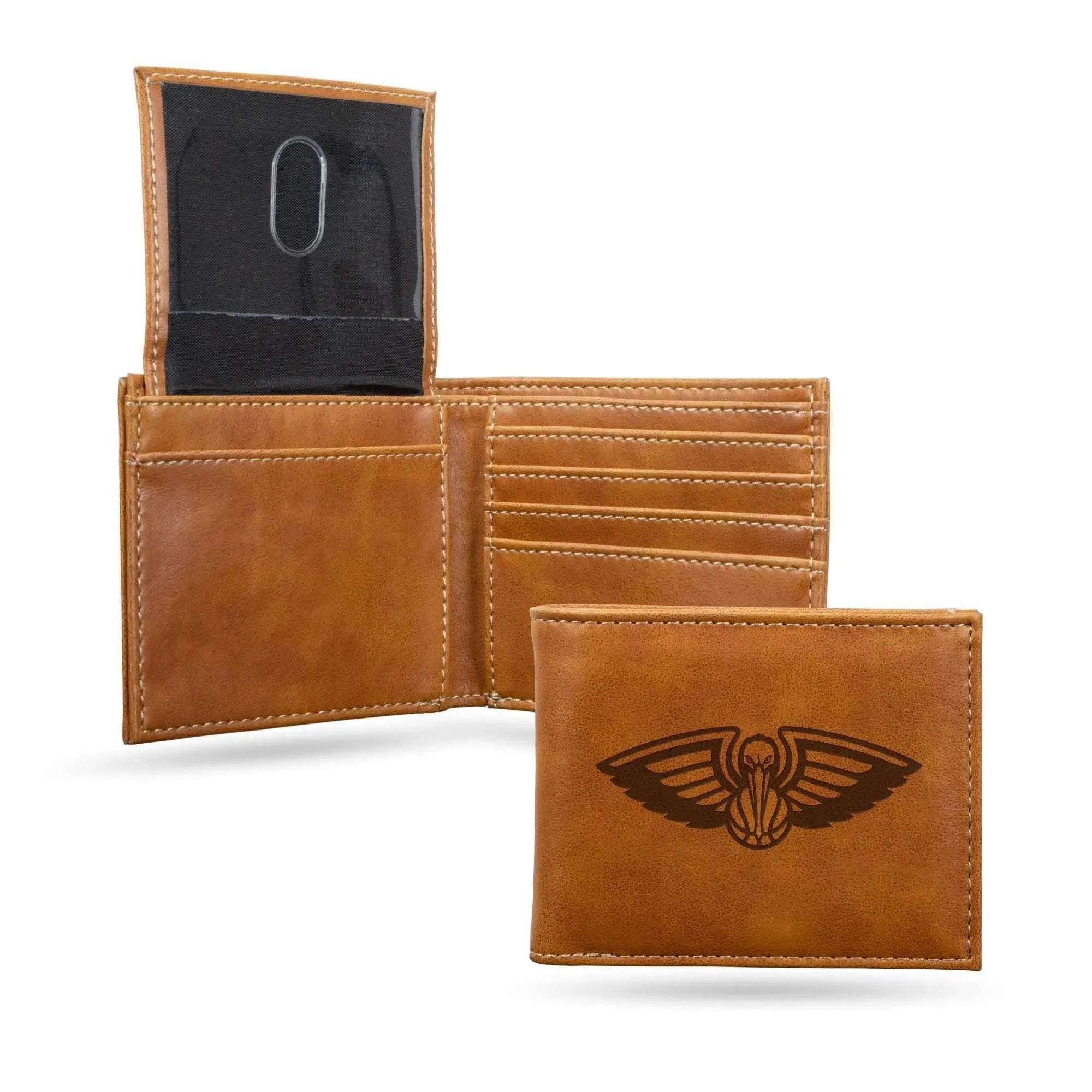 New Orleans Pelicans Laser Engraved Leather Wallet Billfold
