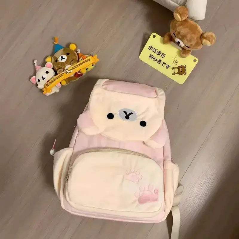 Rilakkuma Plush Backpack Large Capacity Kawaii Bag - Image 3