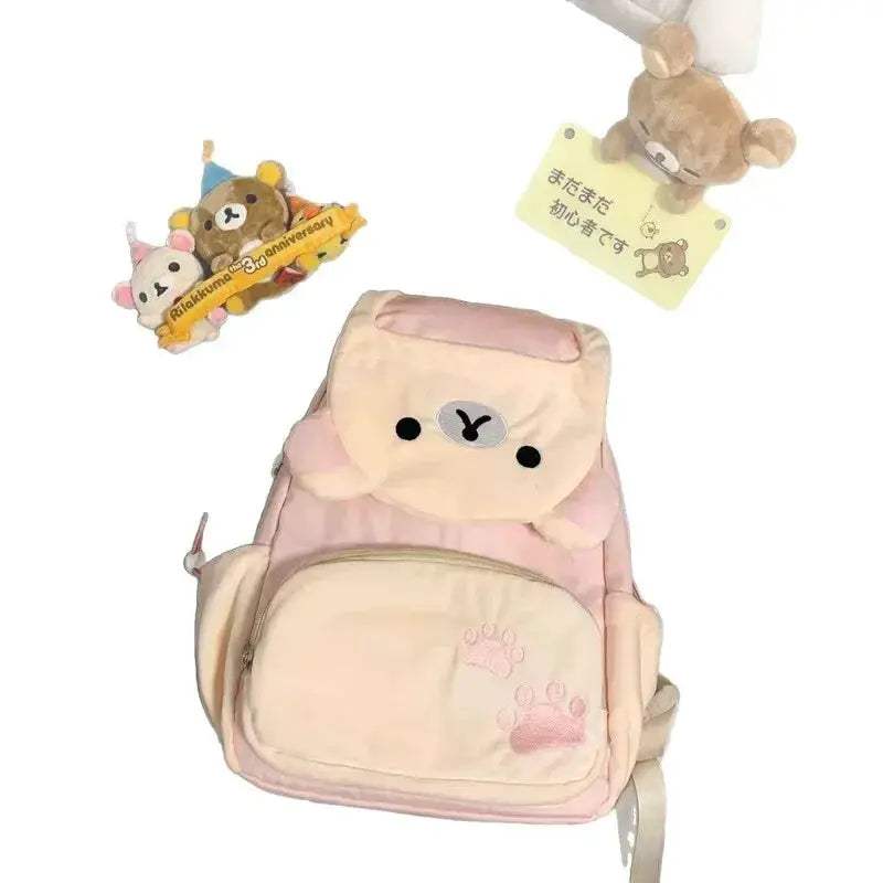 Rilakkuma Plush Backpack Large Capacity Kawaii Bag - Image 6
