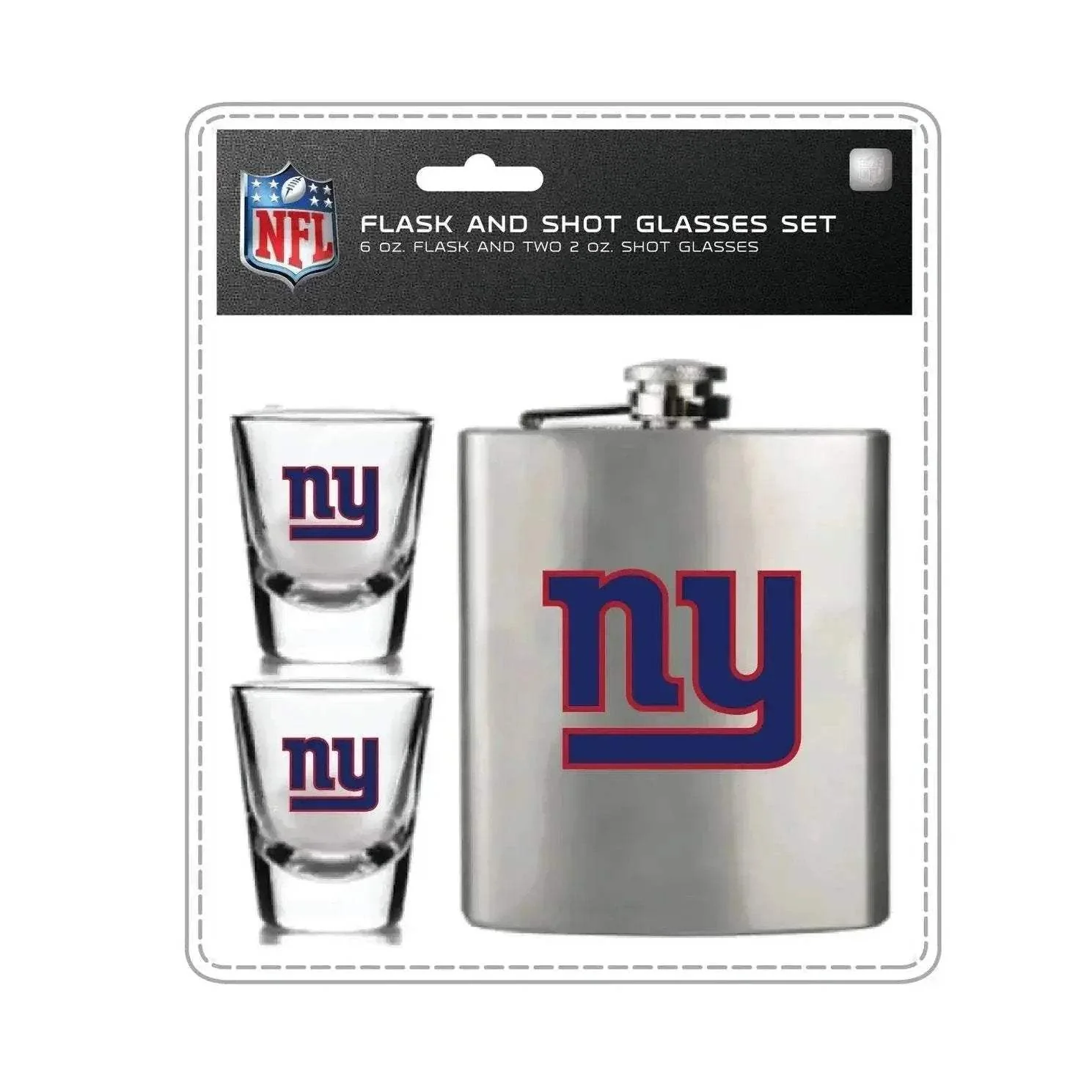 New York Giants Flask And Shot Glass Set By Mojo Licensing