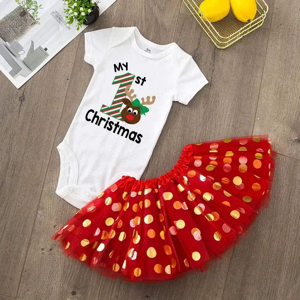 Newborn Christmas Romper For Baby Girl Red Knit Cozy - Image 25