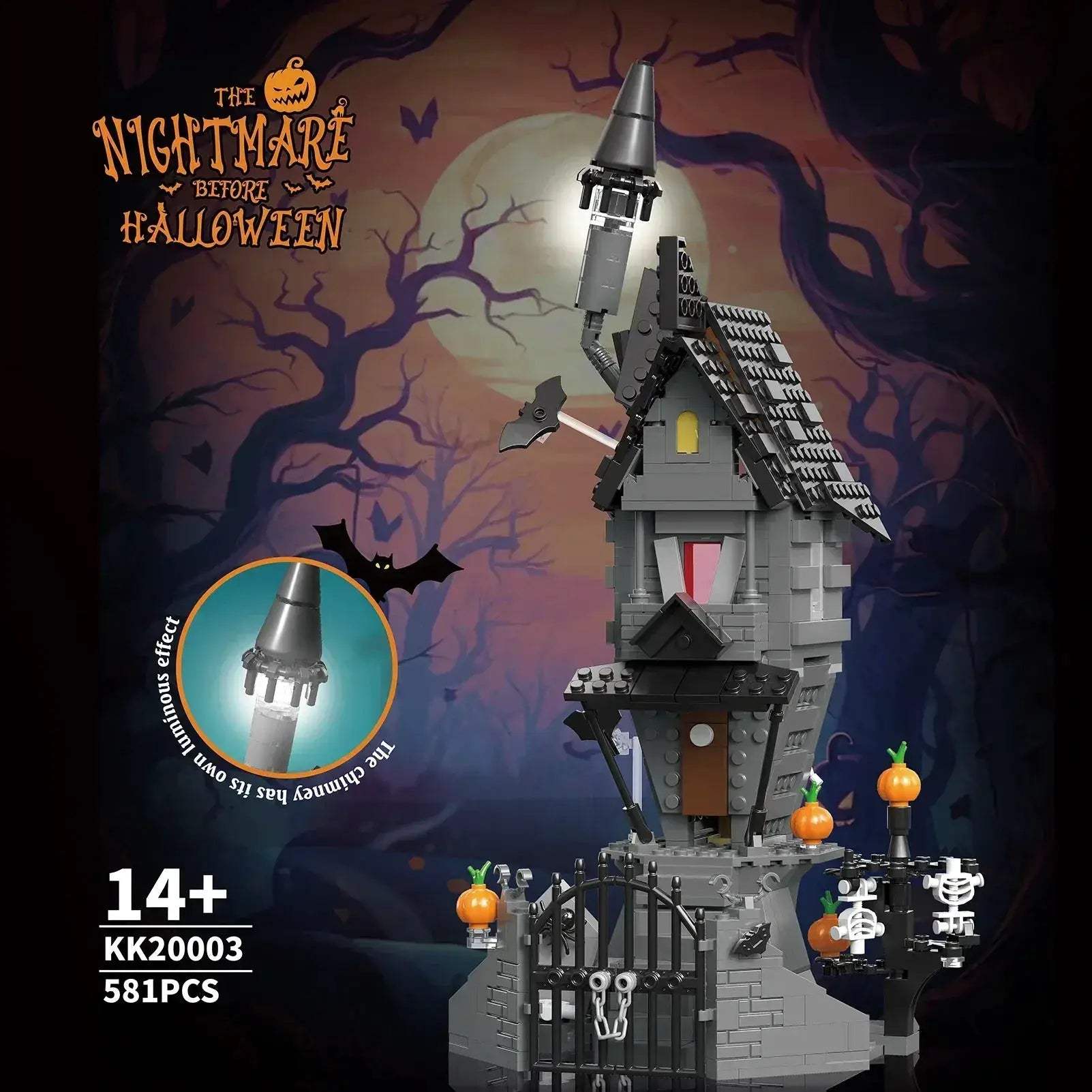 Nightmare Halloween Light Up Castle Building Block Set - Image 2
