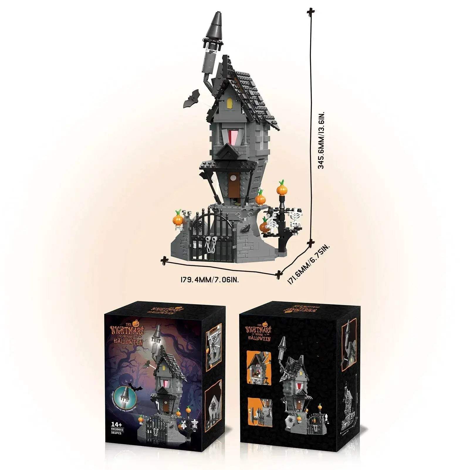 Nightmare Halloween Light Up Castle Building Block Set - Image 6