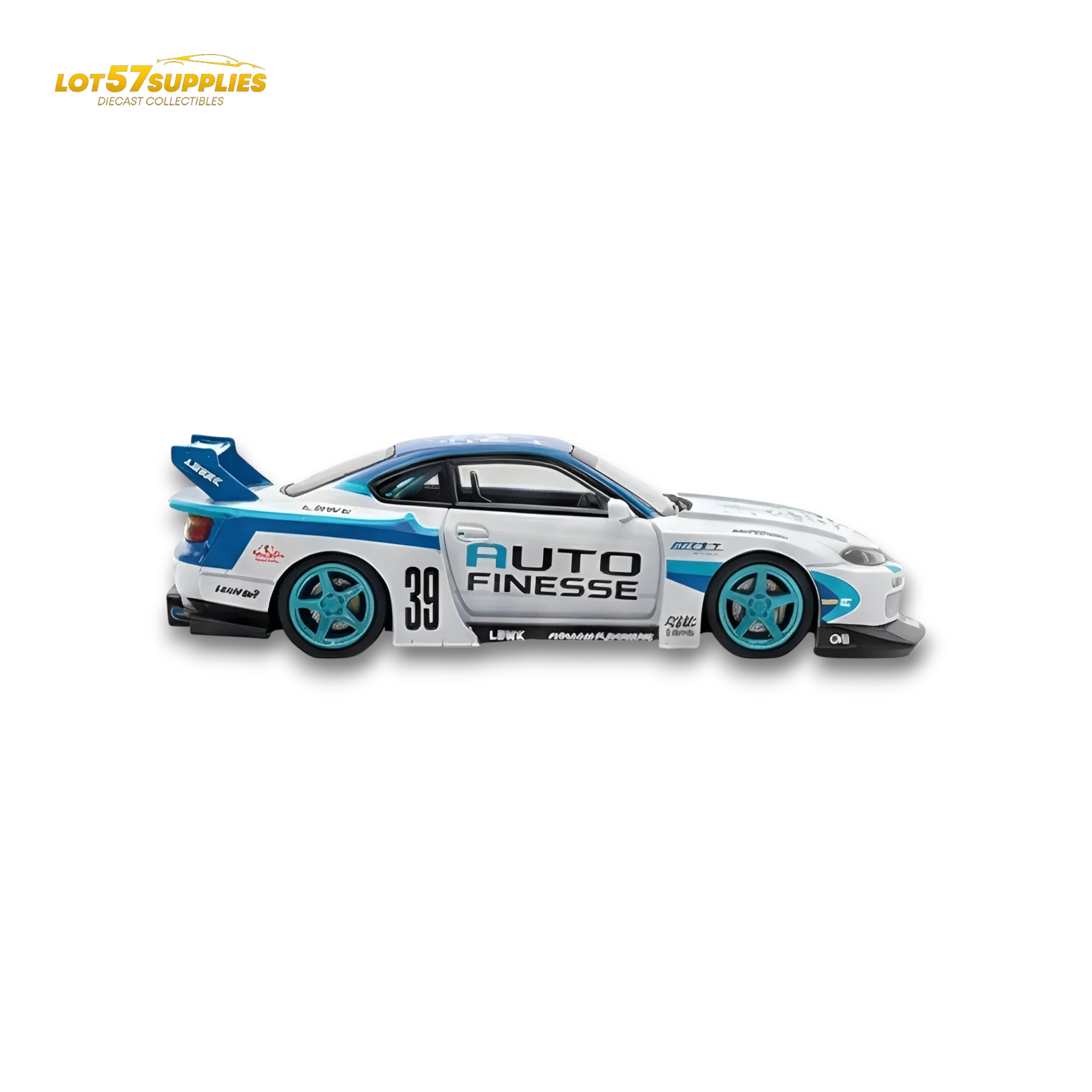 TPC Silvia S15 LBWK Blue - White 1:64 - Image 4