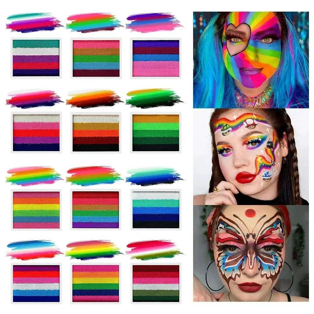 Non Toxic Water Soluble Rainbow Face Paint Palette - Image 2