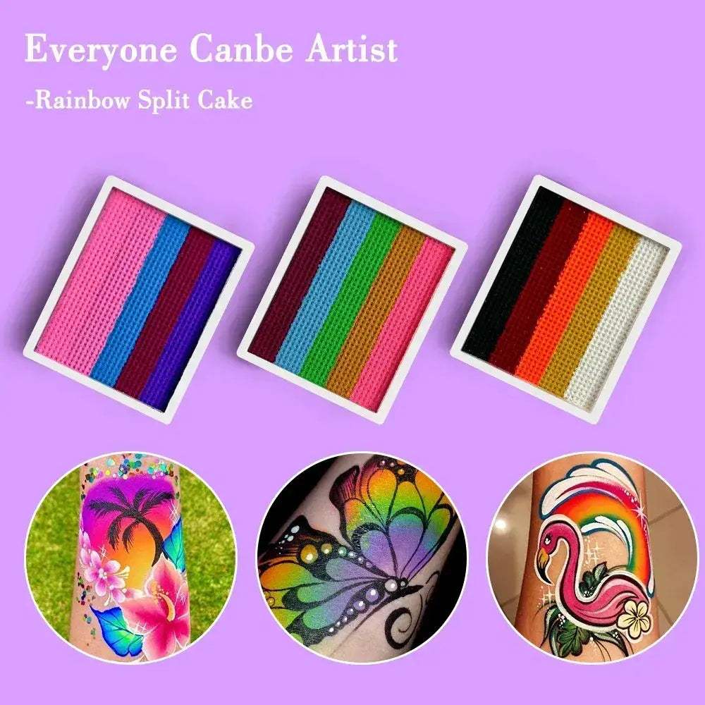 Non Toxic Water Soluble Rainbow Face Paint Palette - Image 6