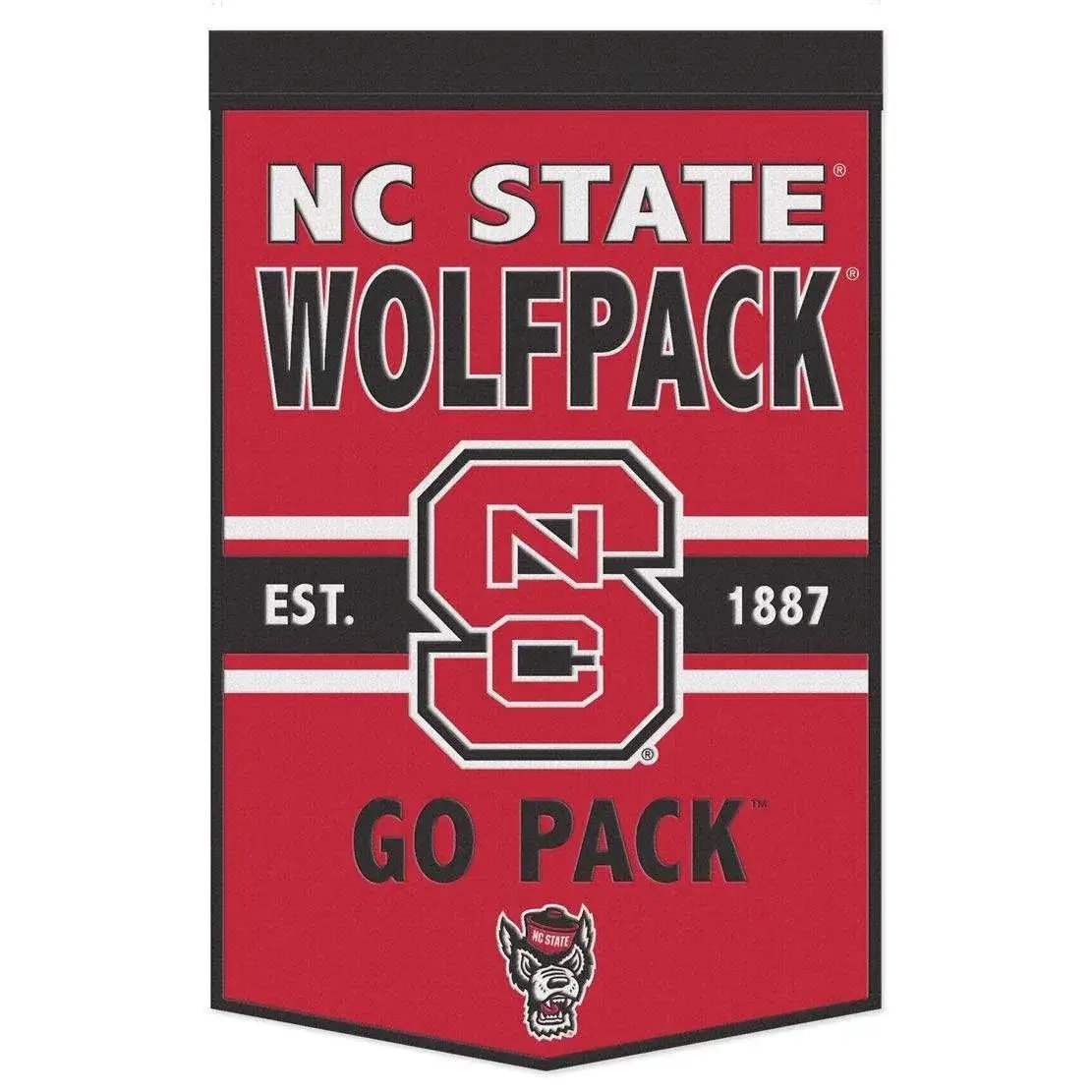 North Carolina State Wolfpack Banner Wool 24x38 Slogan