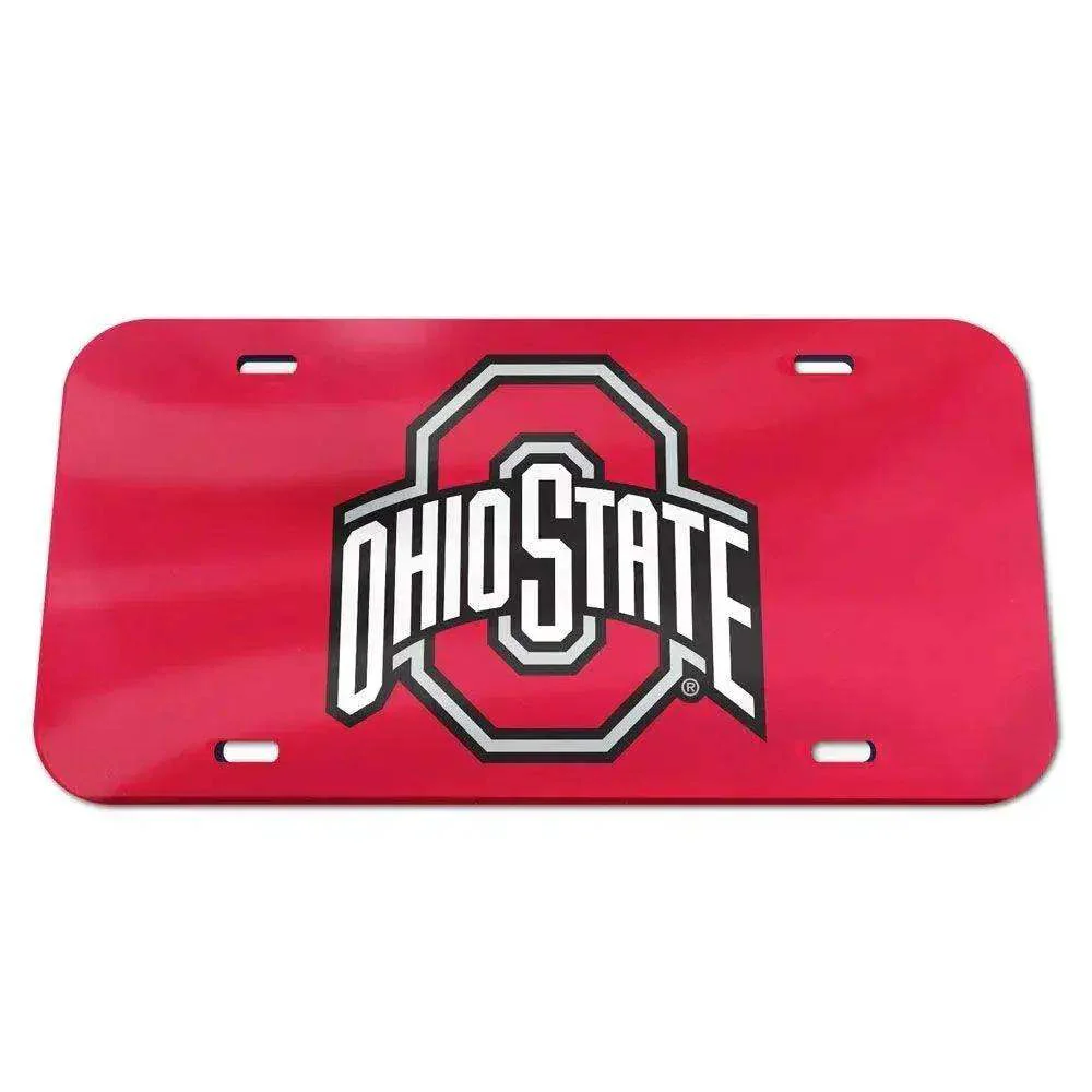 Ohio State Buckeyes License Plate Acrylic Red By Wincraft