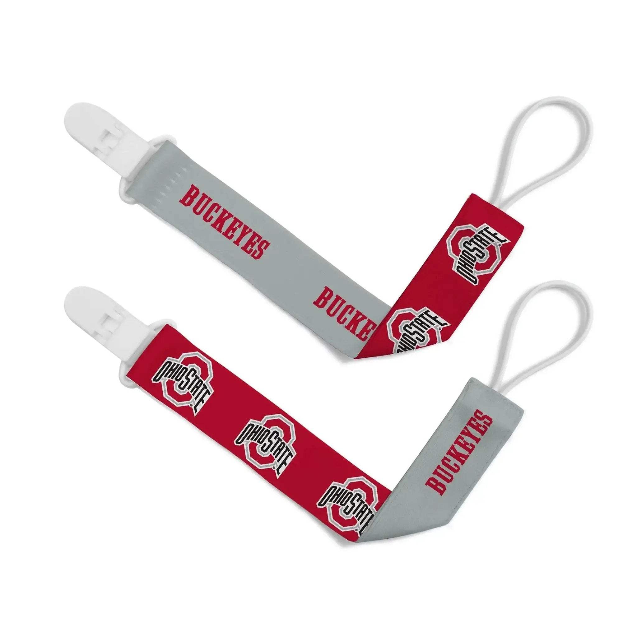 Ohio State Buckeyes Pacifier Clips 2 Pack With Team Logo