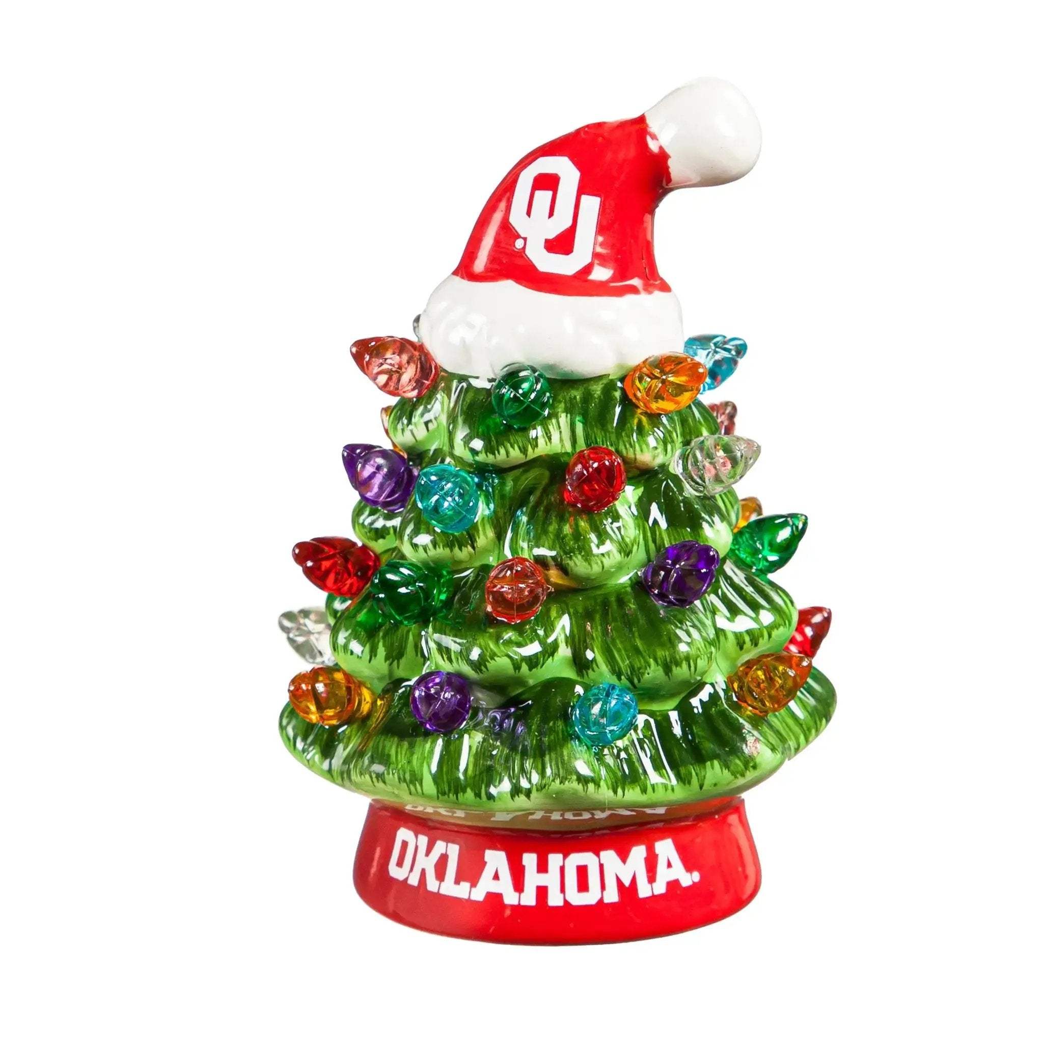 Oklahoma Sooners LED Christmas Tree 4 Inch Tabletop