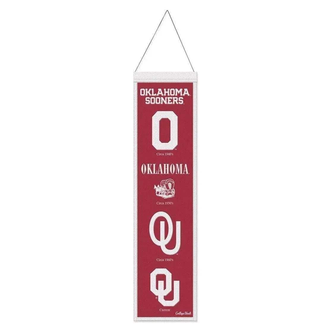Oklahoma Sooners Wool Banner 8x32 Heritage Evolution Design