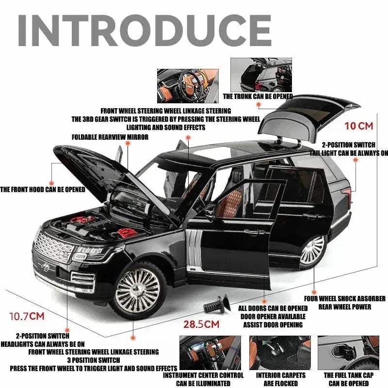One Eighteen Scale Land Rover Range Rover Diecast Model Car With Sound Light - Image 2