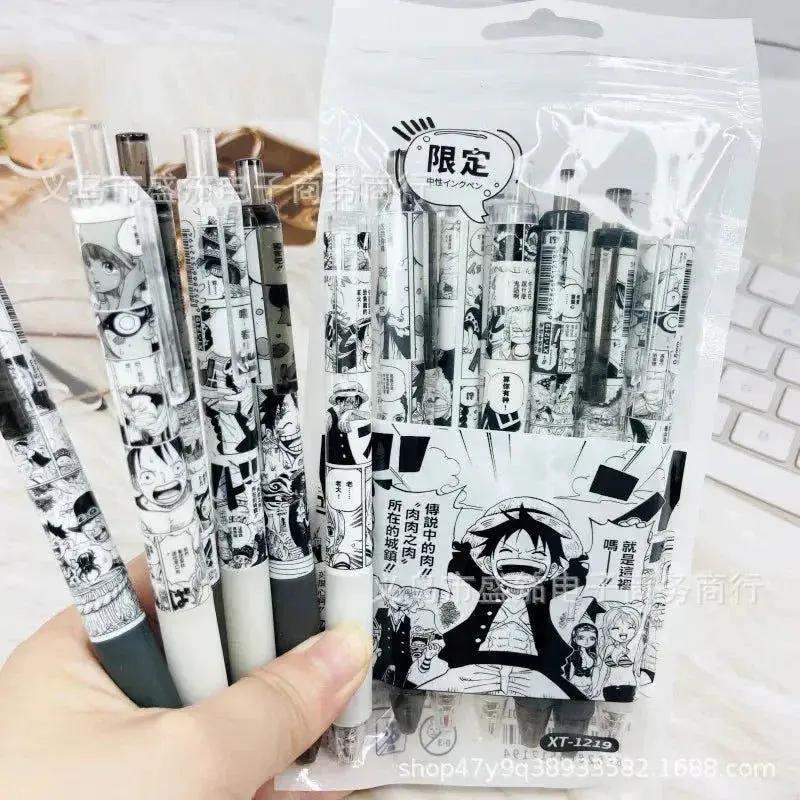 One Piece 6 PCS Gel Pen, Anime Manga 0.5 Black Ink Signature Pen Office School Writing Supplies Stationery - Image 7