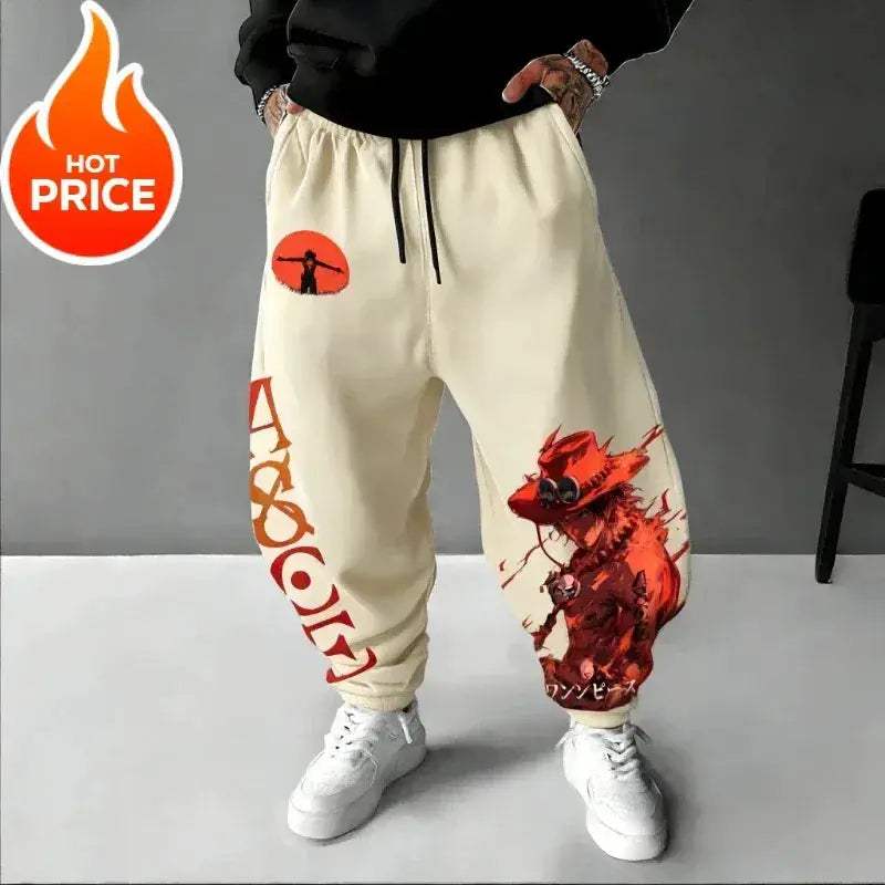 One Piece Ace Harajuku Streetwear Sweatpants Unisex Oversized Comfort - Image 7
