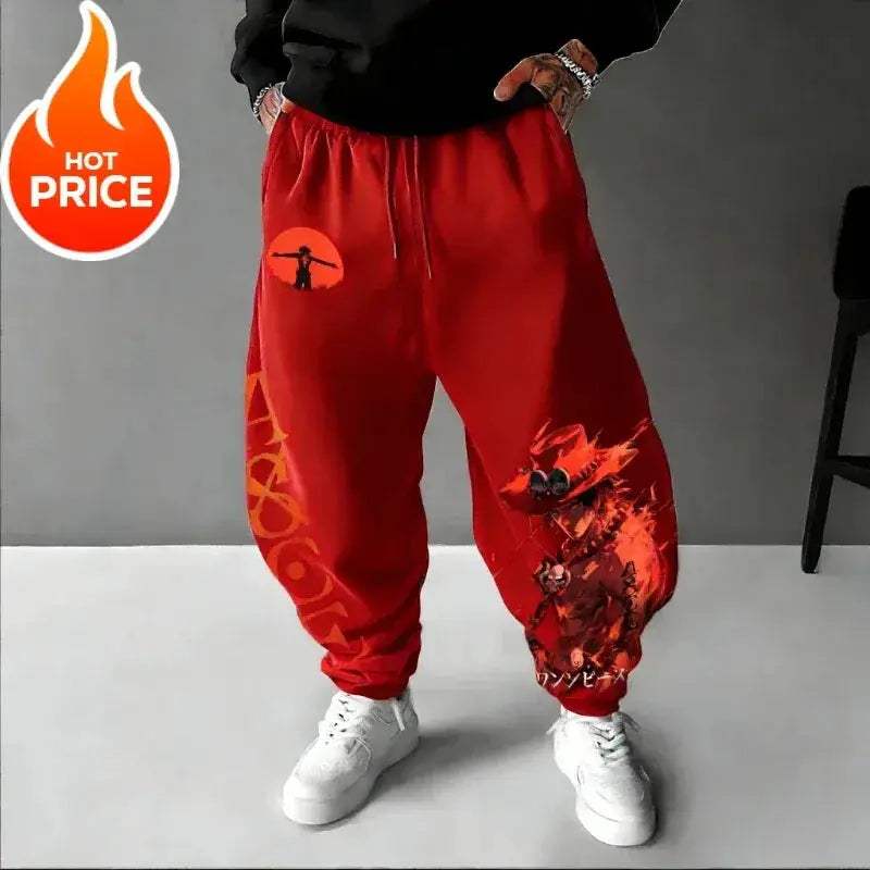 One Piece Ace Harajuku Streetwear Sweatpants Unisex Oversized Comfort - Image 8