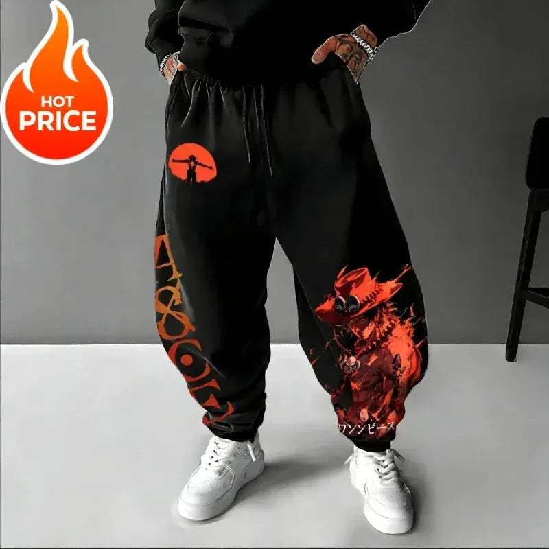 One Piece Ace Harajuku Streetwear Sweatpants Unisex Oversized Comfort - Image 9
