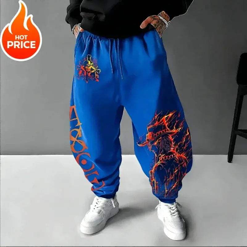 One Piece ACE Unisex Harajuku Streetwear Sweatpants Warm - Image 8