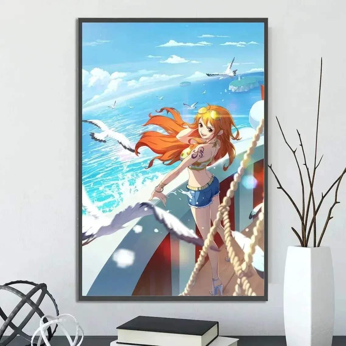 One Piece Anime Self-adhesive Poster, Anime Wall Art Wallpaper Home Decoration Painting Wall Art For Bedroom - Image 37