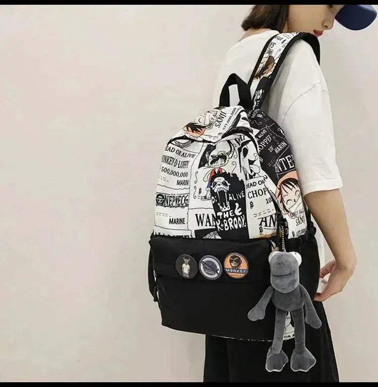 One Piece Luffy Printing Backpack Bags Anime School Bag Student Schoolbag For Men and Women - Image 11