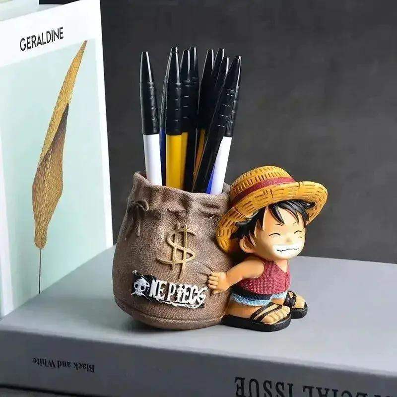 One Piece Monkey D. Luffy Pen Holder Anime Figure, Peripheral Kawaii Cute Chibi Decoration Desk - Image 2