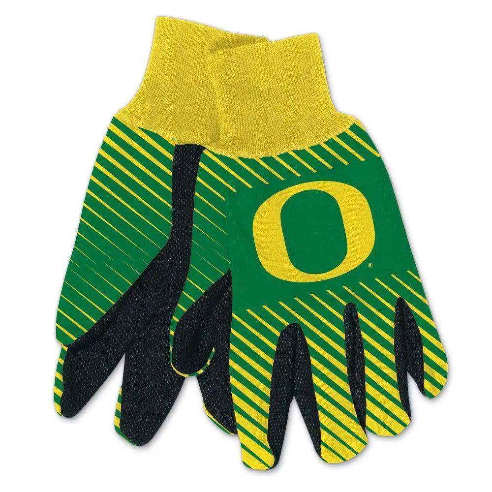 Oregon Ducks Two Tone Gloves Adult Size Warm Cotton Twill