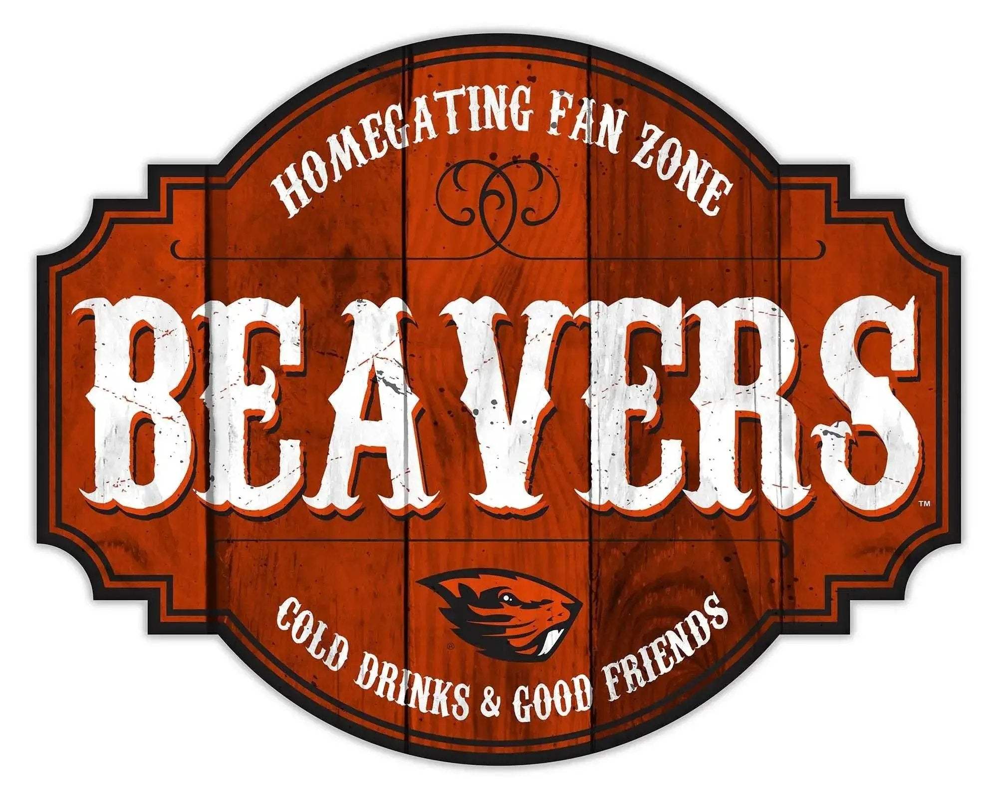 Oregon State Beavers Wood Sign 12 Inch Homegating Tavern