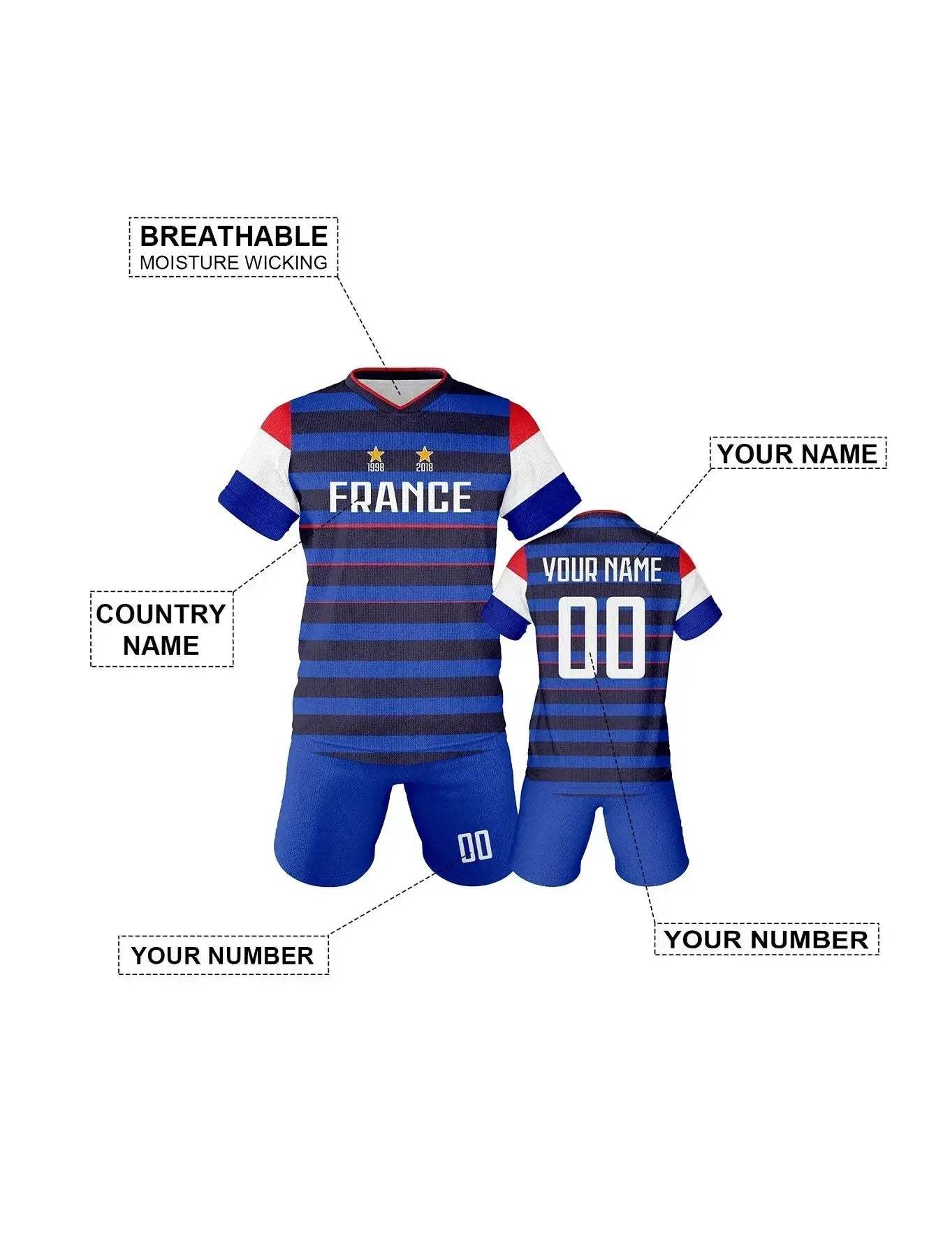 Personalized Kids Custom Soccer Jersey With Name And Number Breathable - Image 4