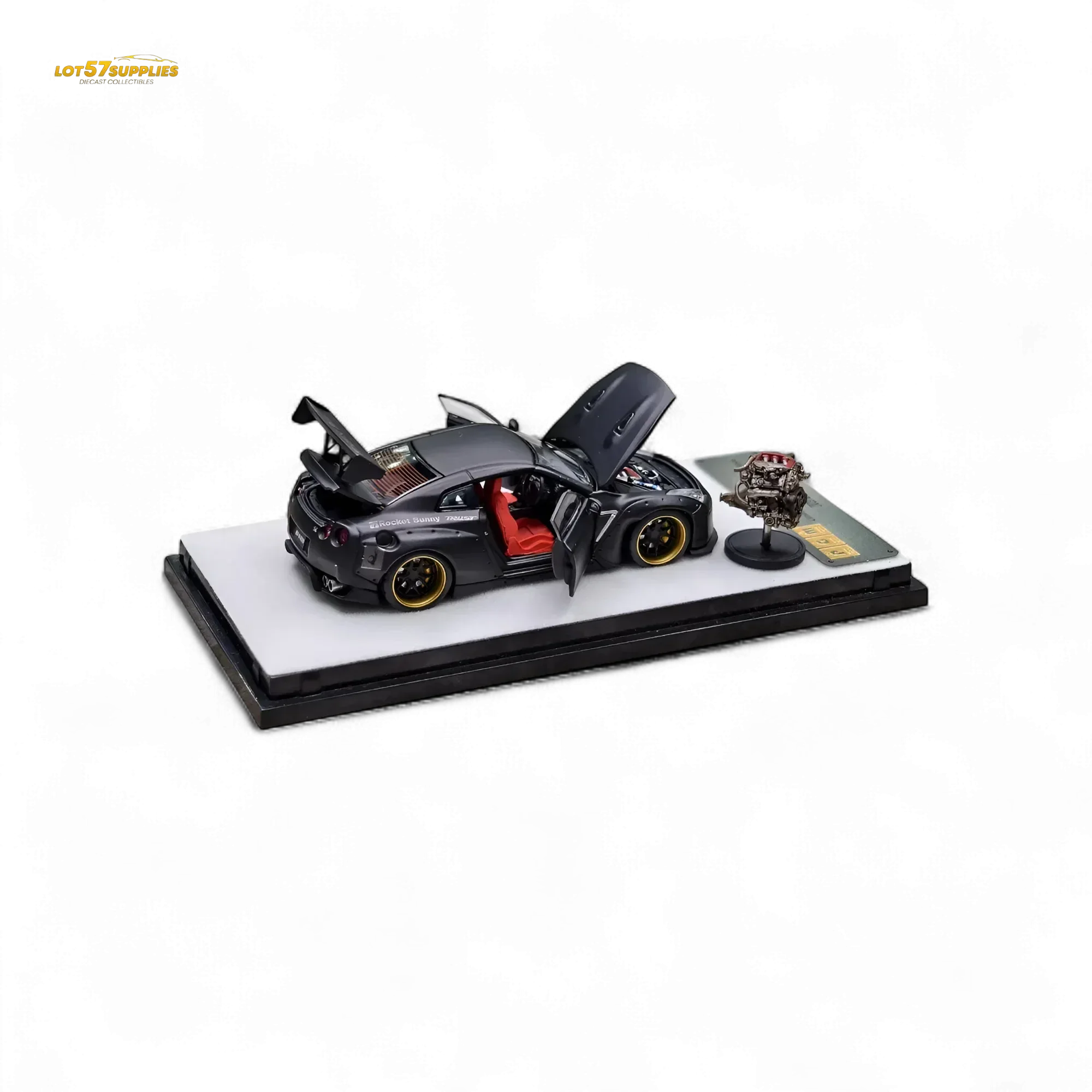 PGM Rocket Bunny R35 Matte Black 1:64 - Image 4