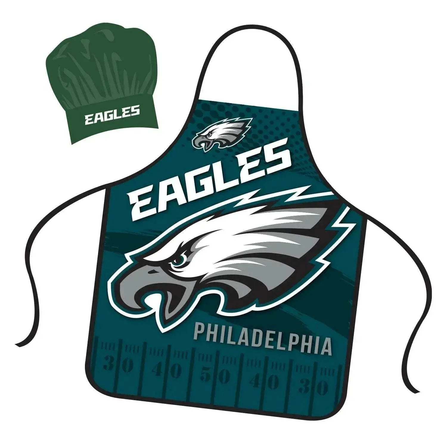 Philadelphia Eagles Chef Hat and Apron Set for Adults