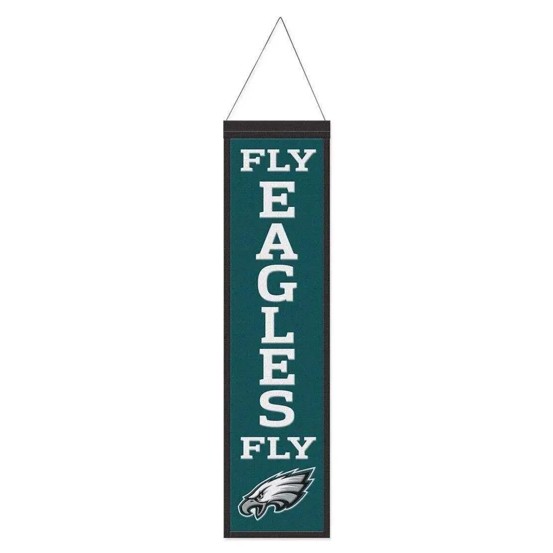 Philadelphia Eagles Wool Banner 8x32 Heritage Slogan Design