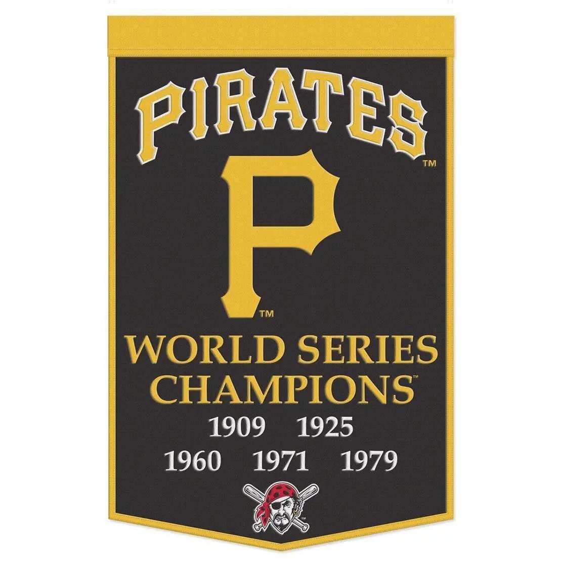 Pittsburgh Pirates Wool Banner 24x38 Dynasty Champ Design