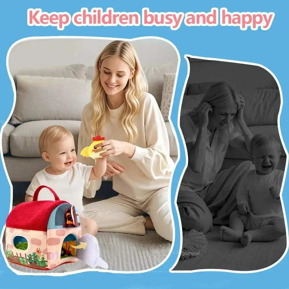 Portable Plush Farm Animals Set Montessori Baby Toy For Infants - Image 3