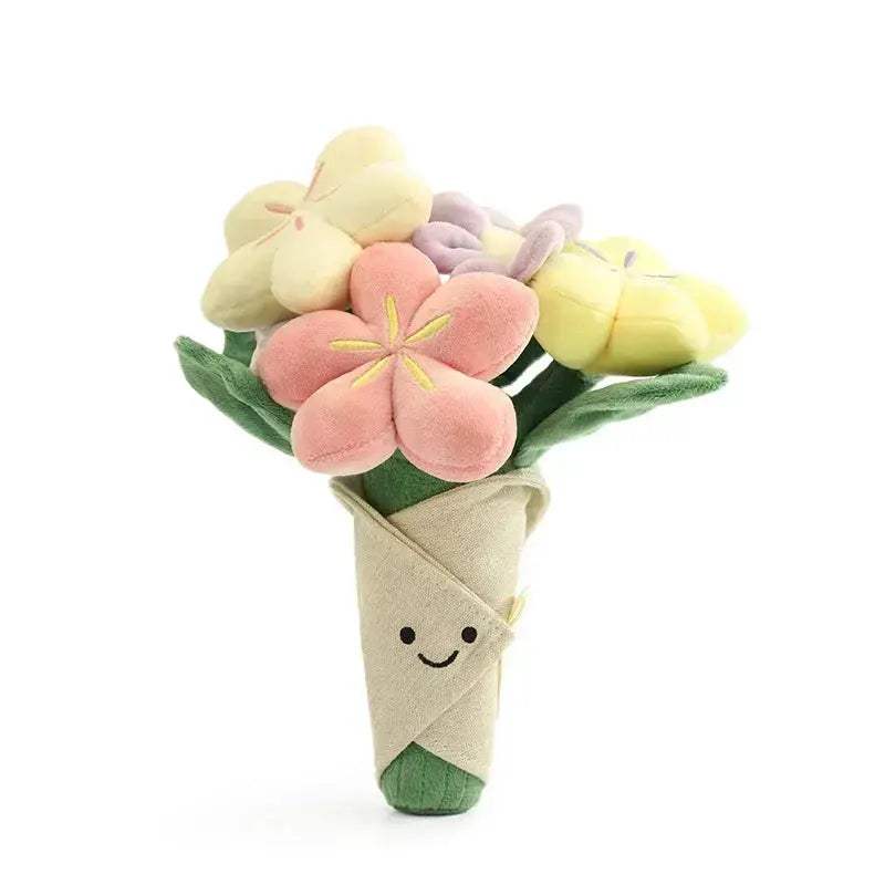 Plush Rose Bouquet Toy Soft Huggable Desk Decor Gift - Image 10
