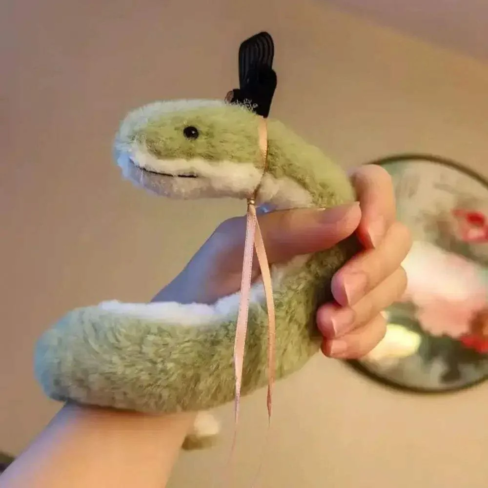 Green Snake Plush Toy Wraps Around Arm For Cozy Play - Image 4