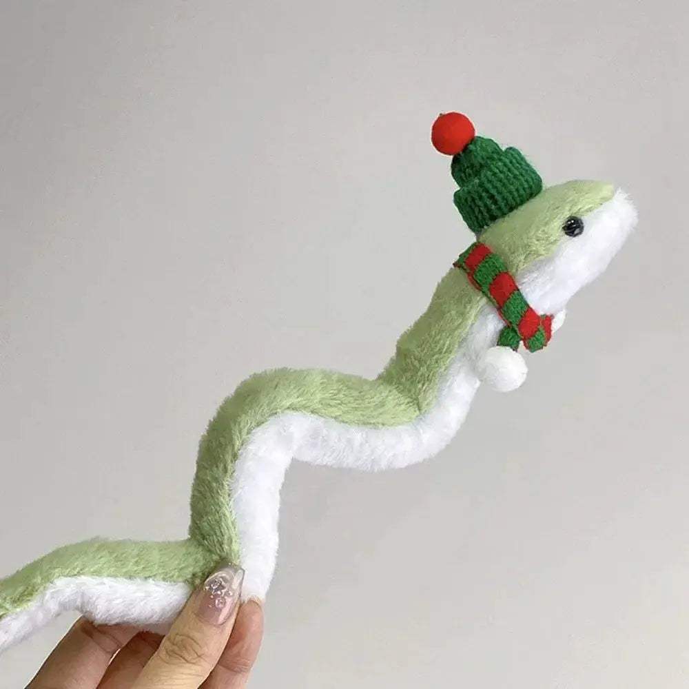 Green Snake Plush Toy Wraps Around Arm For Cozy Play - Image 8