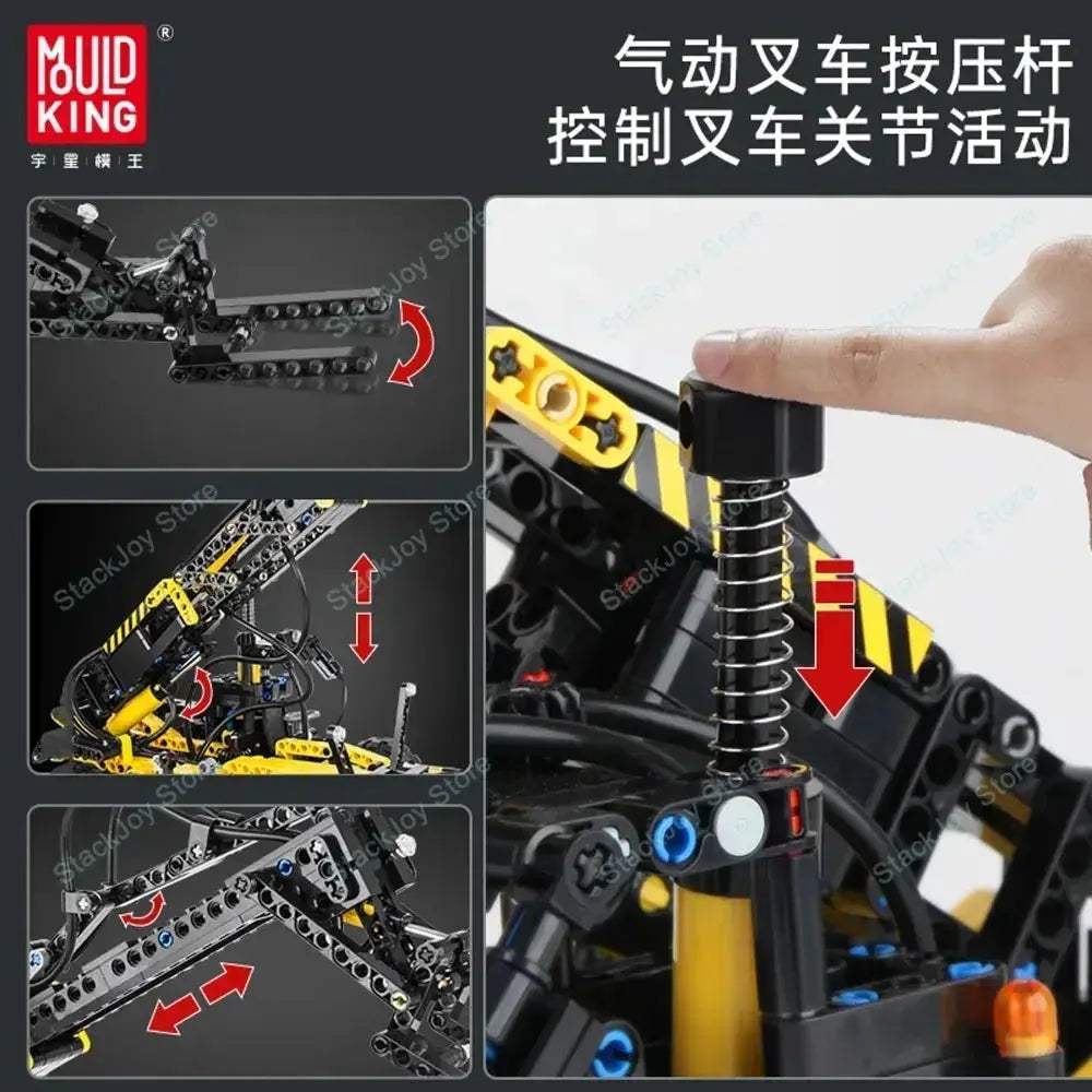 Pneumatic Forklift Building Set For Adults With Telescopic Arm - Image 5