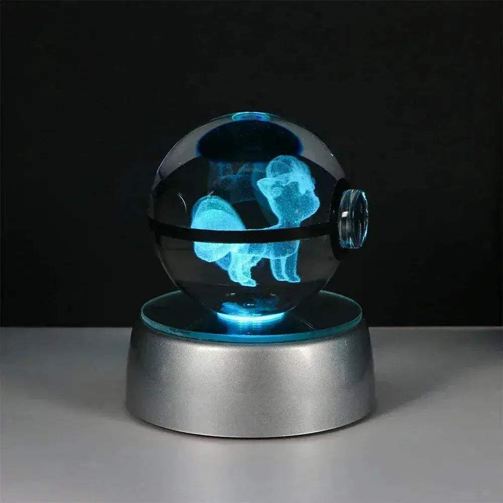Pokemon 3D Crystal Ball Pikachu Gengar Eevee Mewtwo Anime Pokeball with Led Night Light Base - Image 25