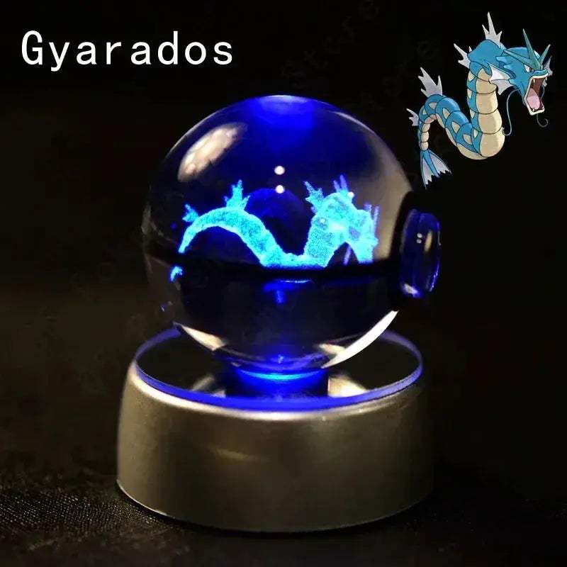 Pokemon 3D Crystal Ball Pokeballs with LED Light Base, Kids Anime Toy Gifts - Image 22