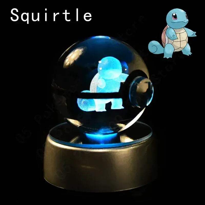 Pokemon 3D Crystal Ball Pokeballs with LED Light Base, Kids Anime Toy Gifts - Image 23