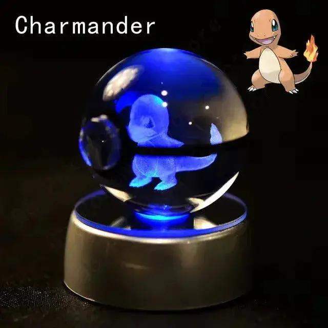Pokemon 3D Crystal Pokeball with LED Light Base, Kids Anime Toy Gifts 2 in - Image 11