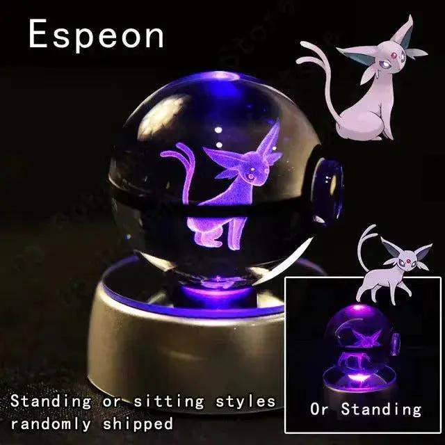 Pokemon 3D Crystal Pokeball with LED Light Base, Kids Anime Toy Gifts 2 in - Image 22