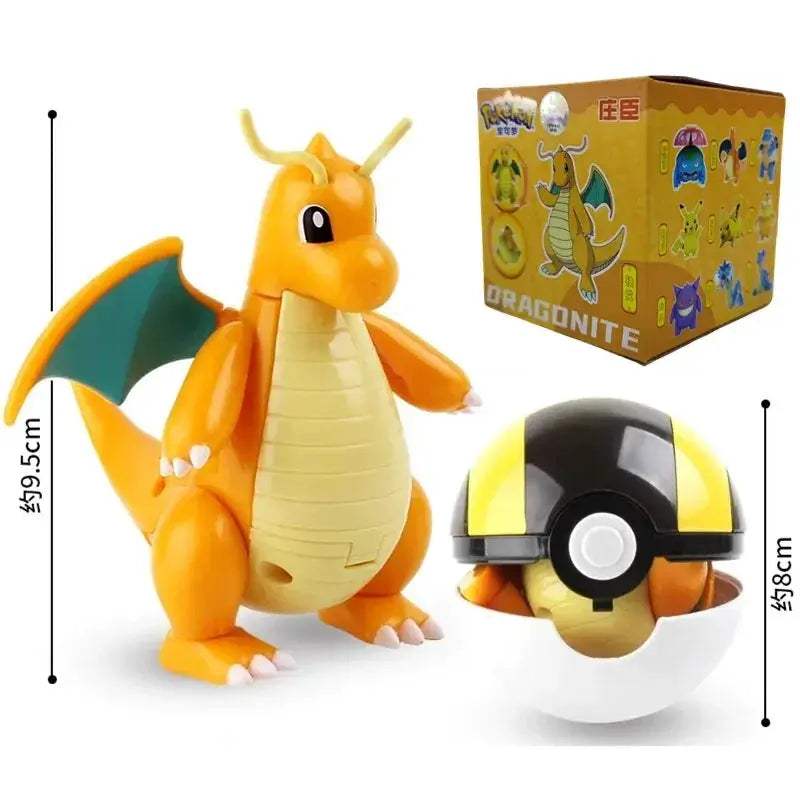 Pokemon Pokeball Anime Figures Toys, Pikachu Gengar Dragonite Snorlax Lapras Pocket Pokeball Toys - Image 12
