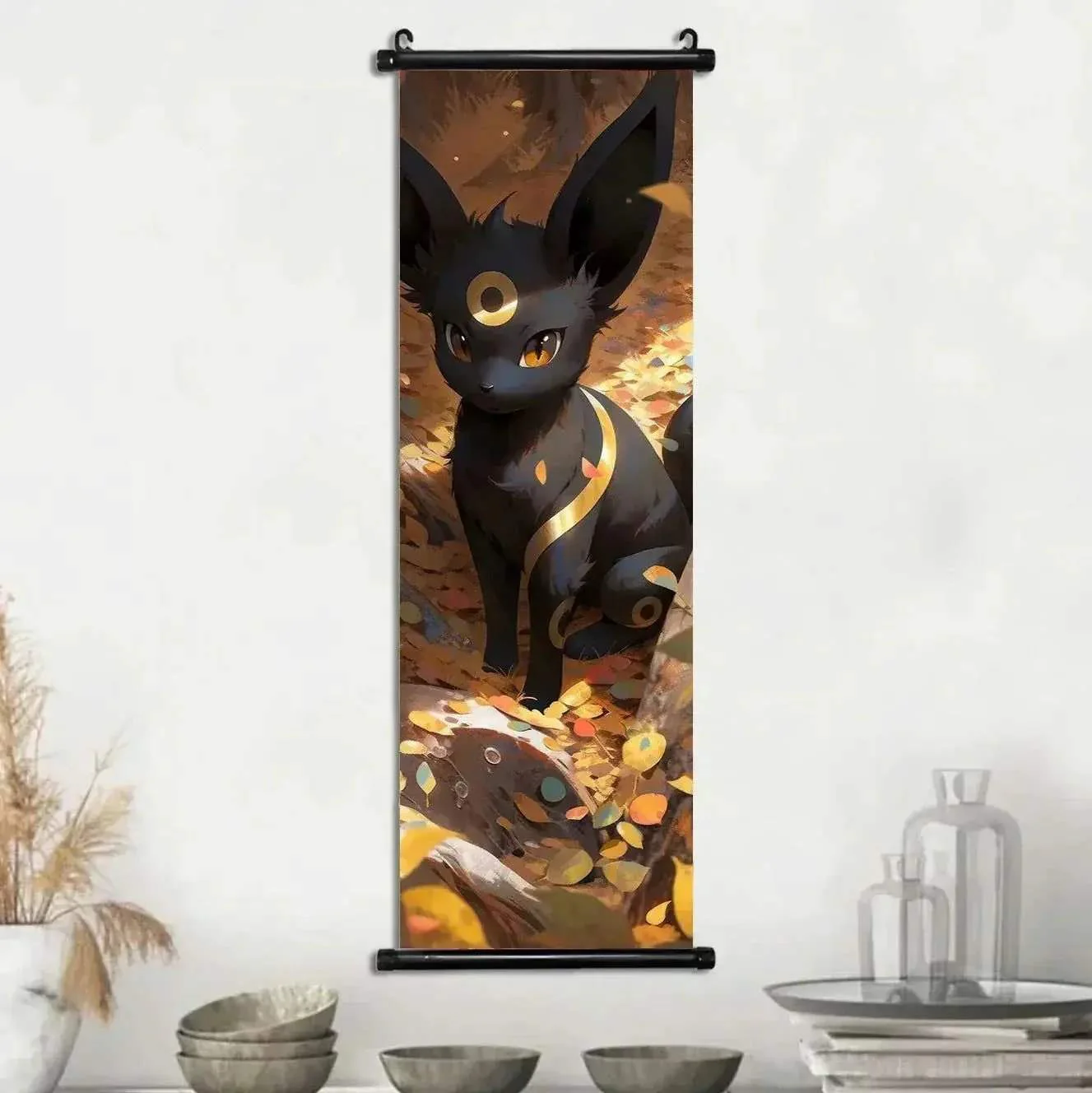 Pokemon Scroll Wall Art, Anime Posters Pikachu Eevee Modern Room Decoration Charizard Canvas Hanging Scrolls Wall Prints - Image 10
