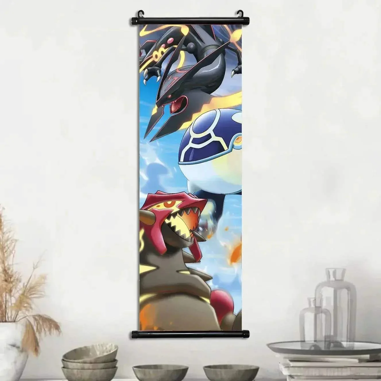 Pokemon Scroll Wall Art, Anime Posters Pikachu Eevee Modern Room Decoration Charizard Canvas Hanging Scrolls Wall Prints - Image 11